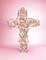 Ceramic Pink Roses Cross Pendant, Religious Décor, Religious Gift, Church Décor, Church Gift, Baptism Gift